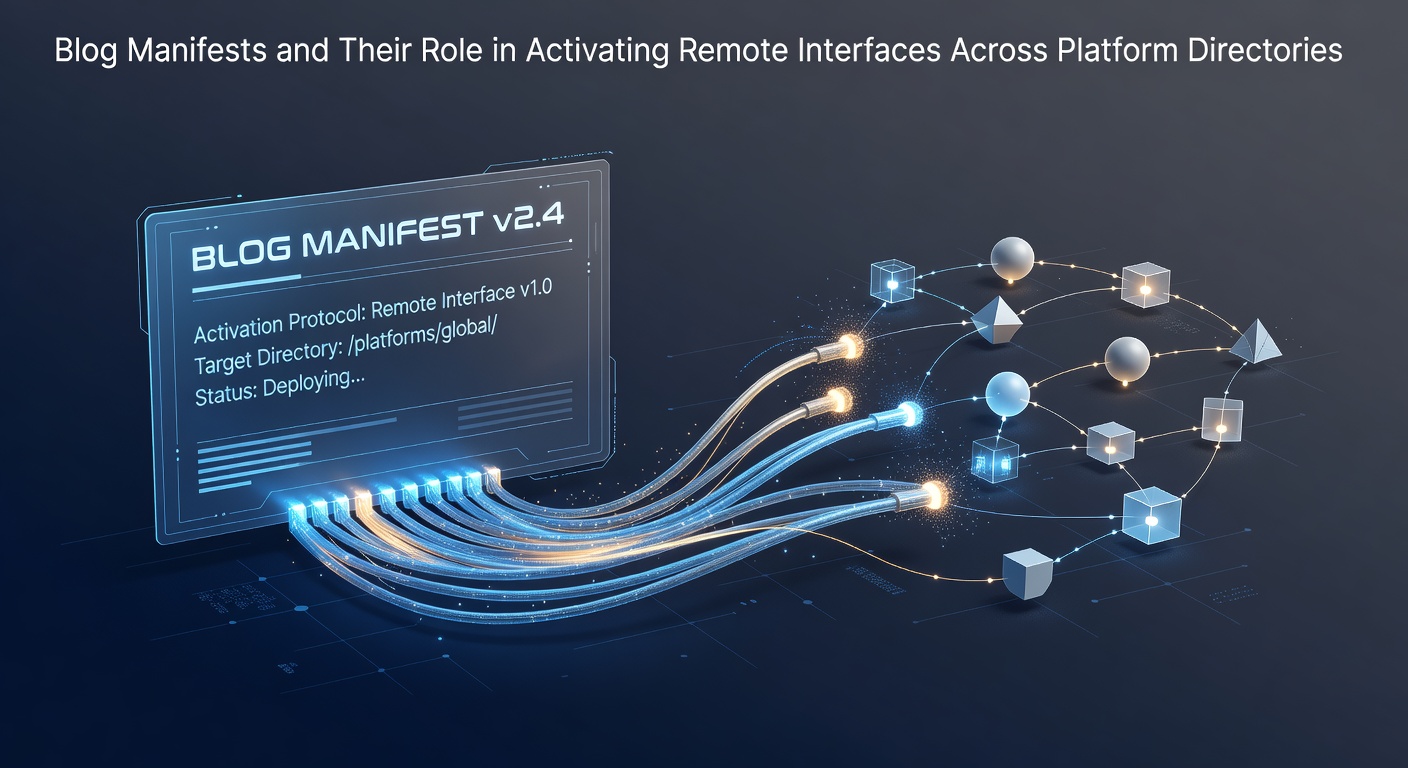 Diagram showing blog manifest files connecting to remote interfaces in platform directories
