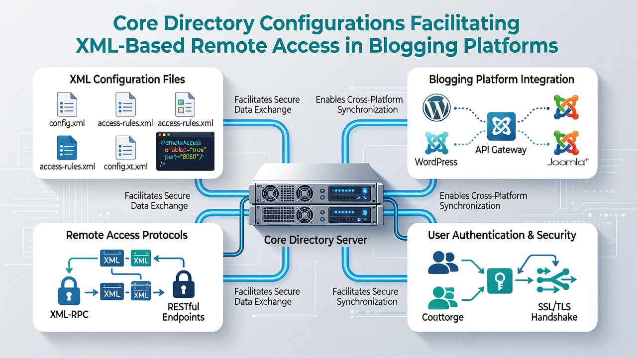 Illustration of subdirectory relationships enabling XML remote publishing features